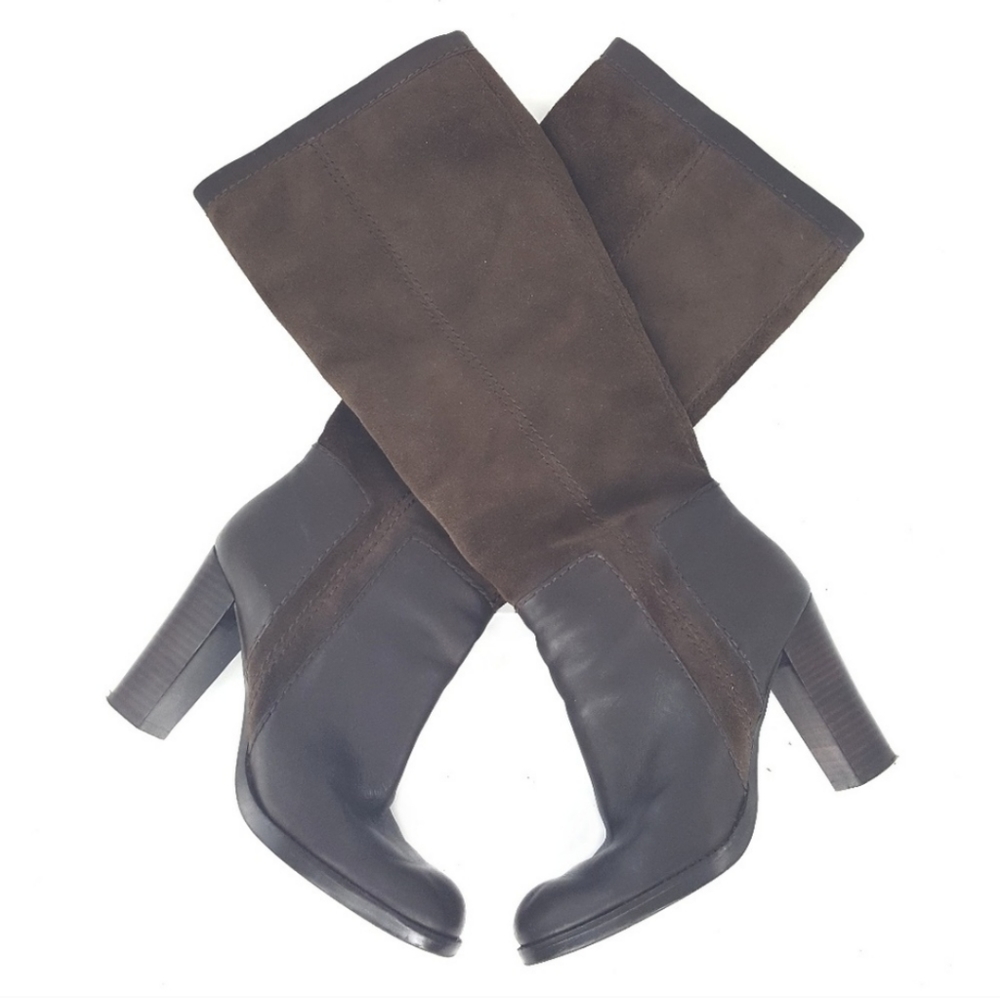 Nine West EMILIO Leather/Suede Over Calf Boot 6.5